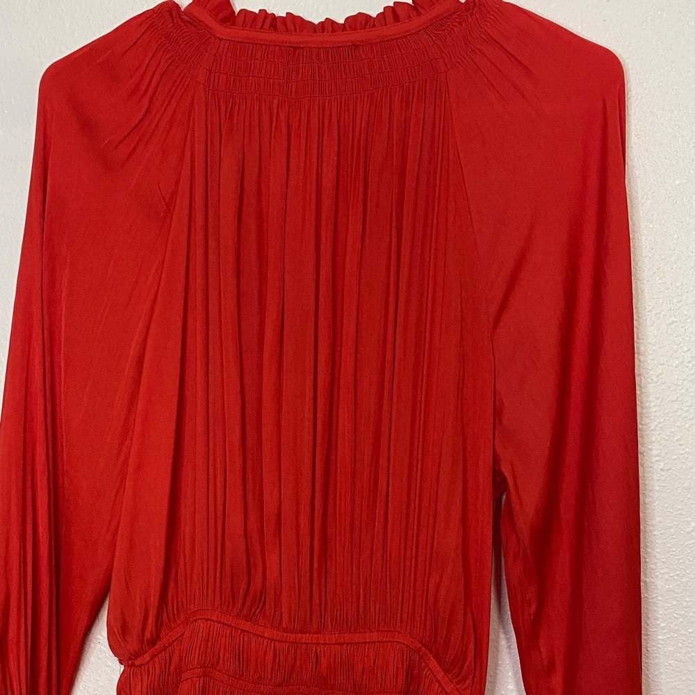 Chic Red Mini Dress with Tiered Skirt - Picture 6 of 15